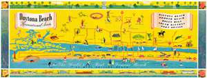 1958 Corsi Pictorial Map of Daytona Beach, Florida