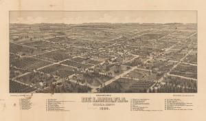 1884 Wellge / Stoner Bird's Eye View Map of De Land, Florida