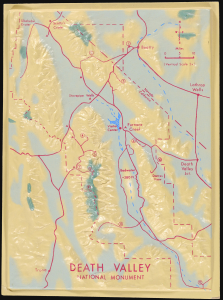 1968 National Park Service Raised Relief Map of Death Valley National Monument (Park)