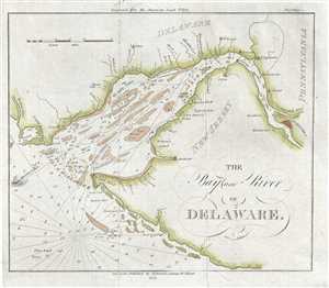 1833 Blunt Nautical Map of Delaware Bay and River
