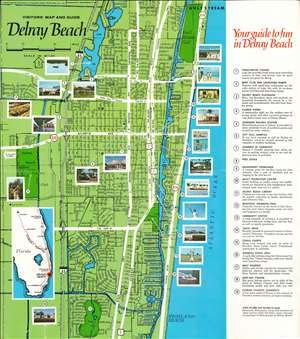 1965 Dolph Map Company Tourist City Plan or Map of Delray Beach, Florida