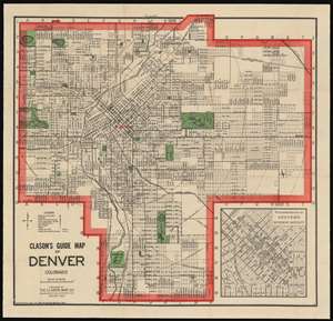 1907 Clason Map of Denver, Colorado