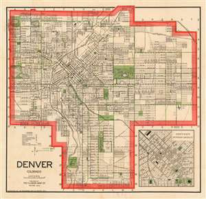 1911 Clason Map of Denver, Colorado