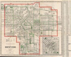 1919 Clason Map of Denver, Colorado