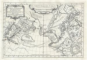 1752 De L'Isle Map of North America, the Arctic, and Siberia (Sea of the West)