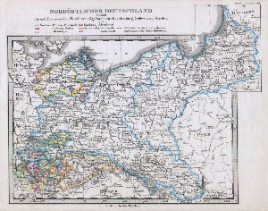 1862 Stieler Map of Prussia and Northwestern Germany
