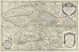 1690 Jaillot Map of Castres Region in Tarn, France