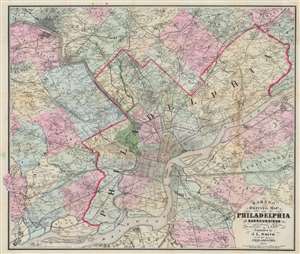 1874 Barnes and Smith City Plan or Map of Philadelphia, Pennsylvania, and Vicinity