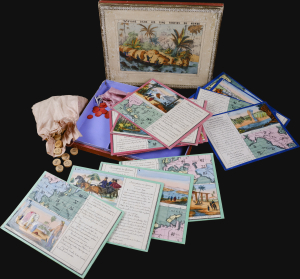 1875 Matenet / Bussière Geographical Game 'Voyage dans les Cinq Parties due Monde'