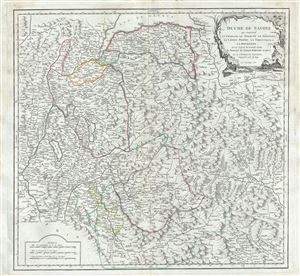 1752 Vaugondy Map of the Duchy of Savoy, France