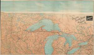 1890 Poole Brothers View Map of the Great Lakes