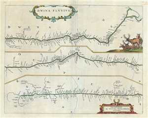 1721 De Wit Map of the Northern Dvina River in Northern Russia