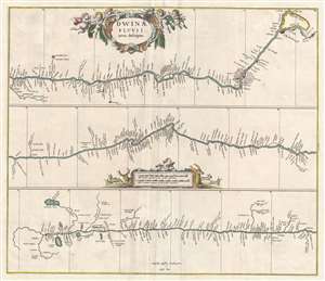 1680 Jansson Map of the Northern Dvina River in Russia