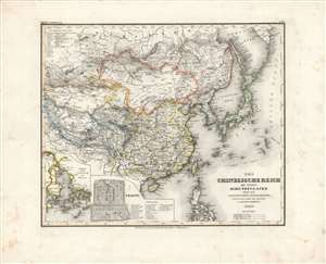 1846 Meyer Map of East Asia, China, Korea, Japan