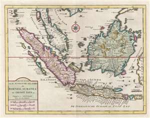 1754 Tirion Map of the East Indies