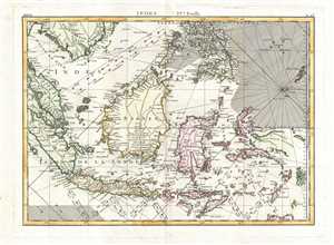 1770 Bonne Map of the East Indies (Java, Sumatra, Borneo, Singapore)