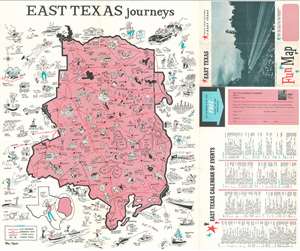 1964 Dyer Pictorial Map of East Texas