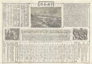 1889 Tongwen Shuhui Shanghai-Chinese Missionary Calendar Broadside