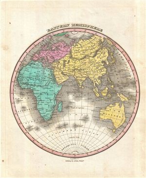 1827 Finley Map of the Eastern Hemisphere (Asia, Australia, Europe, Africa)