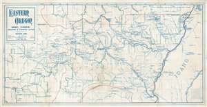 1916 Mellis Diazotype Map of Eastern Oregon