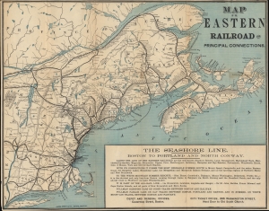 1882 Rand Avery Map of the Eastern Railroad, New England and Eastern Canada
