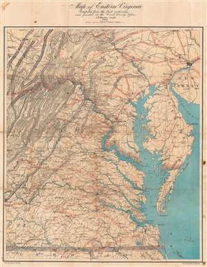 1862 Nicholson Civil War Map of Virginia and Maryland