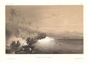 1845 Lauvergne View of Ships Stranding in the Hawaiian Islands