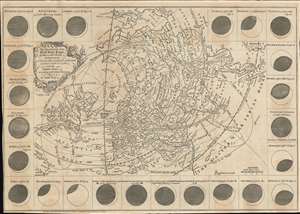 1748 North Polar Projection Map Predicting the July 14, 1748 Solar Eclipse