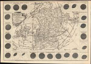 1748 North Polar Projection Map Predicting the July 14, 1748 Solar Eclipse