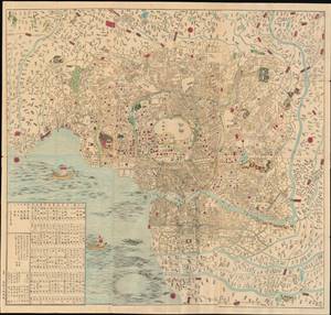 1855 Takashiba Map of Edo (Tokyo) and Surroundings