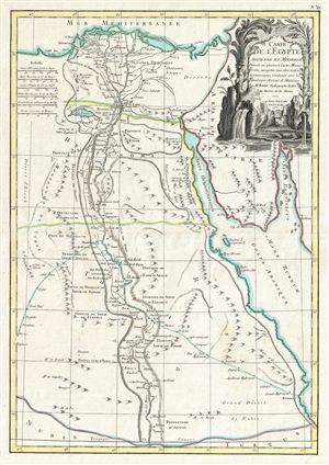 1762 Bonne Map of Egypt and the Sinai