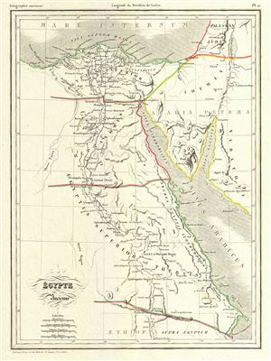 1837 Malte-Brun Map of Ancient Egypt, Nubia, and Abyssinia (Ethiopia)