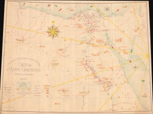 1951 Société d'Archéologie Copte Pictorial Map of Christian Egypt