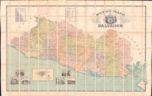 1905 Barberena / Alcaine New National Map of El Salvador