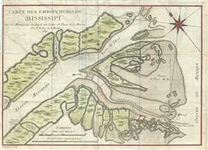 1744 Bellin Map of the Mouth of the Mississippi River