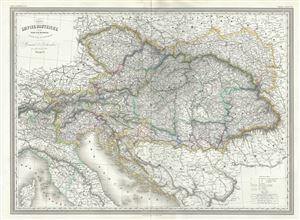 1860 Dufour Map of the Austrian Empire