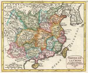 1749 Vaugondy Map of  China and Korea