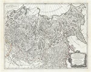1750 Vaugondy Map of Eastern Russia, Siberia (Russian Empire)