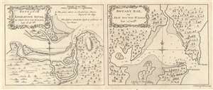 1773 Cook Maps of the Endeavor River and Botany Bay, New South Wales, Australia