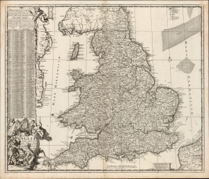 1700 / 1719 Renier and Josue Ottens Map of England