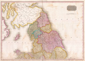 1818 Pinkerton Map of Northern England