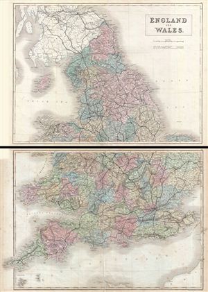 1851 Black Map of England and Wales