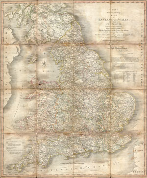 1796 Cary Folding Case Map of England & Wales