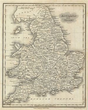 1828 Malte-Brun Map of England and Wales