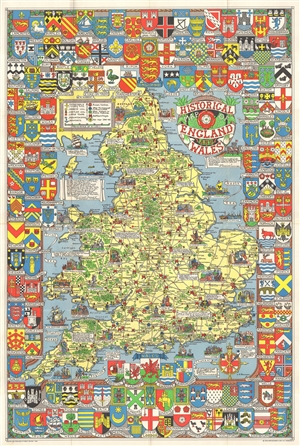 1963 Bullock Pictorial Historical Map of England and Wales