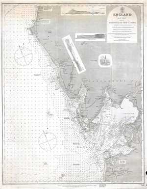 1873 Admiralty Nautical Chart of Maritime Map of the West Coast of England