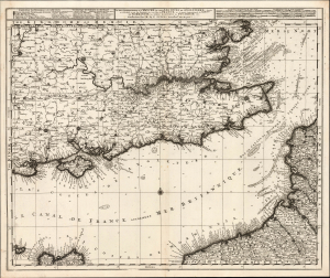 1700 / 1719 Ottens Map of The English Channel
