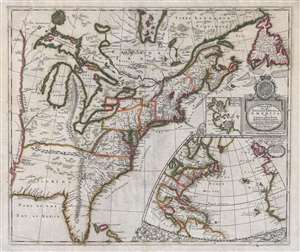 1695 Morden and Harris Map of the English Empire in America