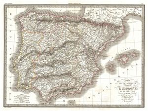1831 Lapie Map of the Peninsula including Spain and Portugal