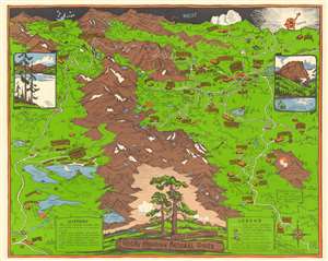 1948 Rocky Mountain Motor Map of Rocky Mountain National Park, Colorado
